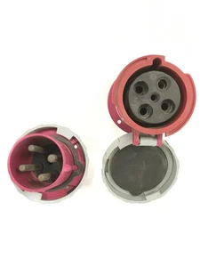 Leviton 460B7W Pin & Sleeve Inlet w/ 460R7W Receptacle WORKING FREE SHIPPING - Picture 1 of 5