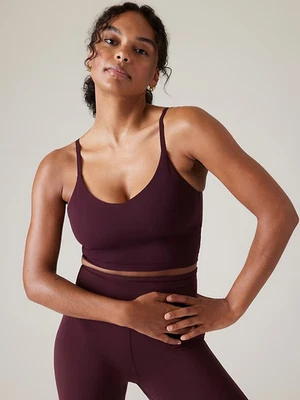 Athleta S SMALL Elation V-neck Crop Sports Bra D-DD Spiced Cabernet Yoga Top - Image 1 of 4