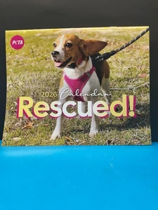 PETA - Rescued! - 2026 Wall Calendar - 16 Months - Darling Animal Photos! - Picture 1 of 2