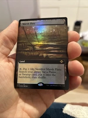 MTG Magic The Gathering Modern Horizons 2 NM Foil Extended Art Marsh Flats - Image 1 of 2