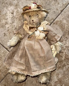 BUNNIES BY THE BAY | ALICE BEAR NEW RARE CASHMERE MOHAIR FIGURINE 13" TEDDY US - Picture 1 of 5
