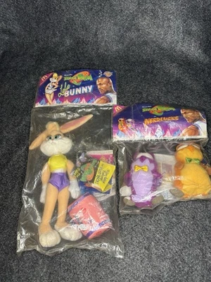 Vintage 1996 Space Jam McDonalds Lola Bunny & Nerdlucks Plush Toys Sealed - Image 1 of 4
