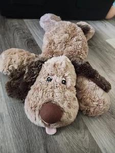 Vintage Chosun Plüsch Welpe Hund liegend Zunge schlaff braun Stofftier 21 Zoll - Bild 1 von 6