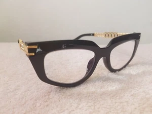 Optical Glasses Gold & Black Frames clear lenses 3224 50 20-142 New - Foto 1 di 4