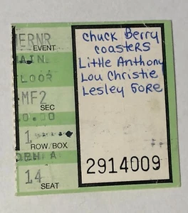 Talón de boletos Chuck Berry Lesley Gore Minneapolis Minnesota 1982 - Imagen 1 de 2