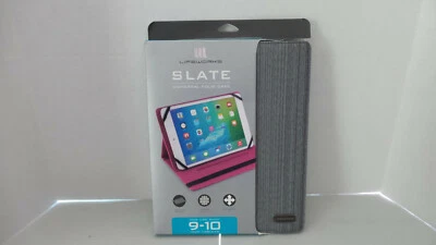 Lifeworks Slate Universal Folio Case for 9-10 inch tablets Heather Gray/Pink NEW - Image 1 of 4