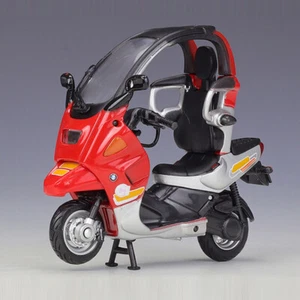 1/18 BMW C1 Motorcycle Model Diecast Scooter Model Toy Vehicle for Kids Boys Red - Picture 1 of 8
