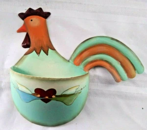 Metal Rooster Wall Hanging Planter Kitchen Decor 9" x 9" Cottage Core Farmhouse - Picture 1 of 10