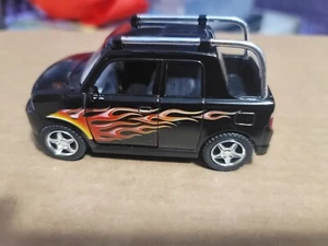 Kinsfun KT4007 Toyota bB / Scion Open Deck 1/44 Scale Diecast Black w/Flames - Picture 1 of 6