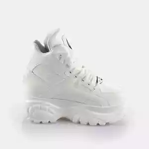 Buffalo London Plateau Vegan Nappa High botas de mujer (blanco) - Imagen 1 de 6