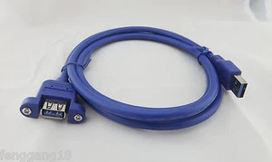 10pcs USB 3.0 A Extension Male To Female Molded Panel Mount Screw Lock Cable 5FT - Picture 1 of 5