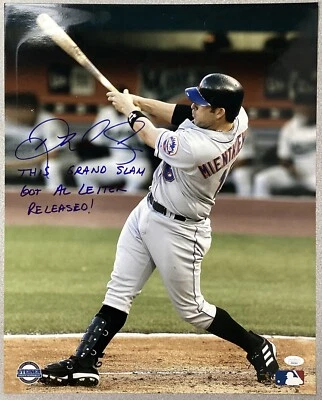 Doug Mientkiewicz Signed Photo 16x20 Mets Auto Grand Slam Leiter Inscription JSA - Image 1 of 4