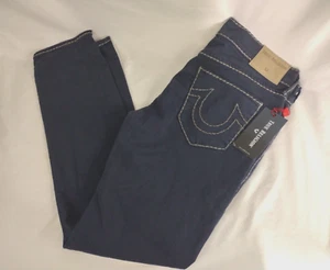TRUE RELIGION Herren GENO Relaxed Slim Fit JEANS 36 Blau Baumwolle Zopfmuster Neu mit Etikett - Bild 1 von 18