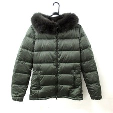 Auth PRADA SPORT - Khaki Fox Fur Women's Down Jacket