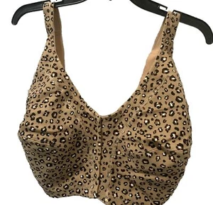Comfort Choice Cotton Bra Size 52G Leopard Print (f) - Picture 1 of 3