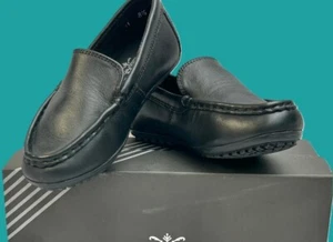 Boy Black Leather Dress Shoe Wedding Suit Shoes Sizes 8,9,10,11,12,13,1 - Picture 1 of 11
