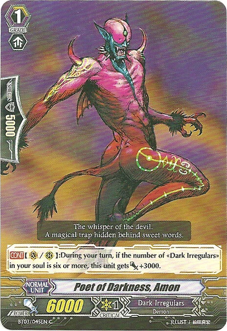 4 x Poet of Darkness, Amon - BT03/045EN - C Near Mint / Mint, English - Image 1 of 1