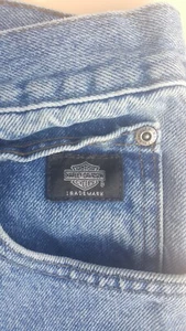 HARLEY DAVIDSON Jeans Boot Cut Classic Dark Blue Wash Size 18/P 5 Pocket - Picture 1 of 9