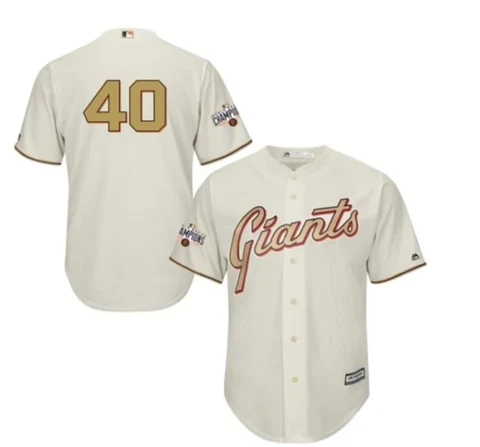 SF Giants Madison Bumgarner 40 World Series 2014 Gold Ring Ceremony Jersey XS Cover