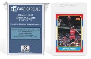 50 Card Capsule Large Semi Rigid PSA Grading Submission Holders - Picture 1 of 6