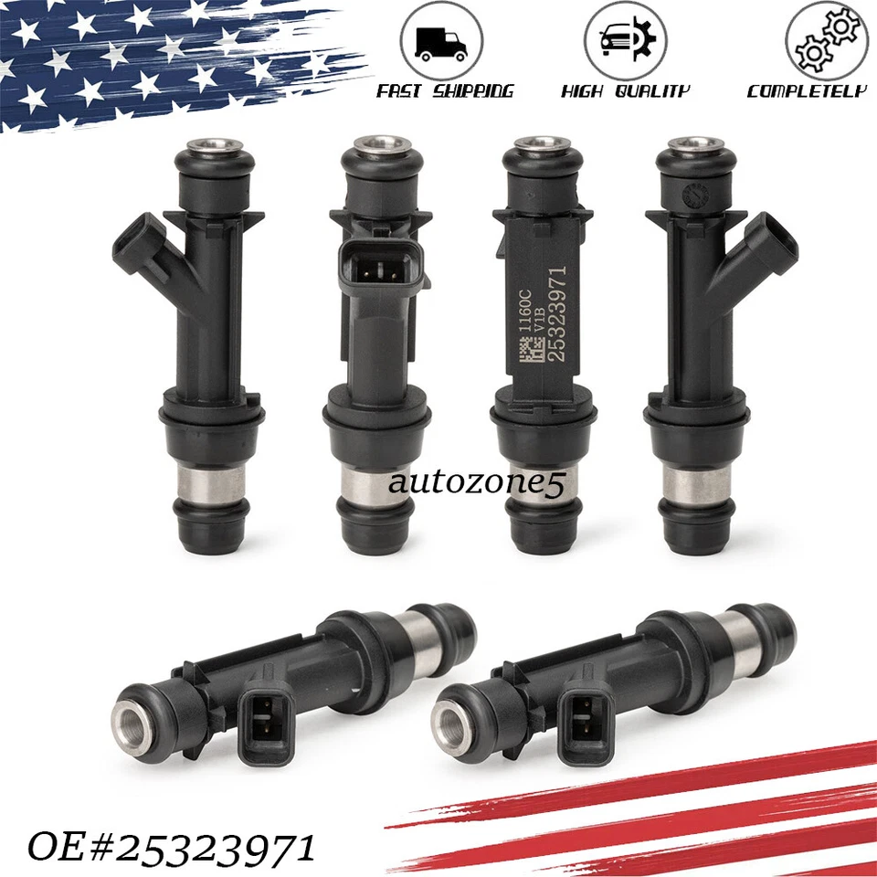 25323972 Set(6) Fuel Injectors For Chevrolet Impala Monte Carlo 3.8L V6 00-2004 Foto 1 de 4