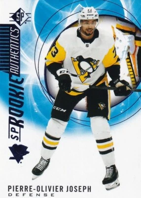 2020-21 SP Hockey Pierre-Olivier Joseph SP Rookie Authentics Blue #107 Penguins - Image 1 of 2