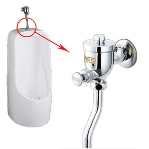 WC bagno ottone tipo pulsante valvola di scarico orinatoio esposta assy curva tubo - Foto 1 di 1