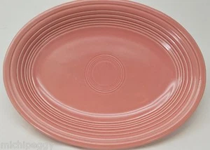 MINT CONDITION Homer Laughlin Rose Pink Fiesta 11½" x 8¾" Oval Platter LEAD FREE - Picture 1 of 3