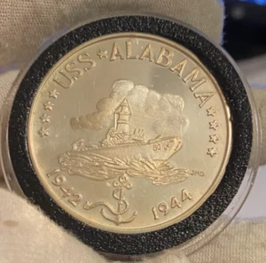 Acorazado USS Alabama Segunda Guerra Mundial oz plata 999 dedicado en móvil, Al. - Imagen 1 de 4
