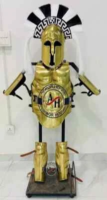 Casco Corintio Griego Medieval Muscular Coraza Chaqueta Espartana Pierna Brazo Protector Conjunto Foto 1 de 4