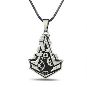 ASSASSINS CREED SYNDICATE HALSKETTE Zahnräder Logo Anhänger Rollenspiel Spiel Gaming Fan - Bild 1 von 5