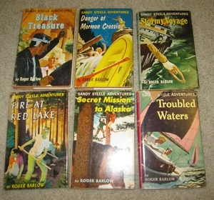 SANDY STEELE Adventure Book Series Complete Vintage Lot 1-6 Roger Barrow Alaska - Foto 1 di 3