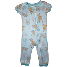 Disney Baby Soft Blue Bambi Baby Girl 9 Mos 1pc Pajama's Sleeper Thumper
