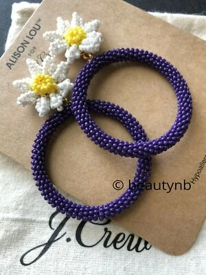 NUEVO CON ETIQUETAS J Crew Auténticos Pendientes Alison Lou X J.Crew Cuentas Margarita Aro Foto 1 de 4