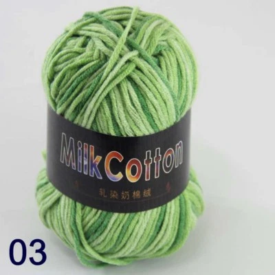 Sale New Coloring 1ball x50gr Soft Baby Cotton Hand Knitting Yarn Colorful coat - Image 1 of 4
