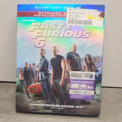 Fast & Furious 6  (Blu-ray DVD) Six Vin Diesel Paul Walker Dwayne Rock Johnson + - Image 1 of 4