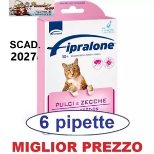 Fipralone gatto spot-on 6 pipette antiparassitario antipulci gatti SCAD. 2027 - Foto 1 di 1