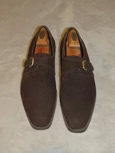 Ralph Lauren Purple Label Edward Green Brown Suede Monk Loafers 11.5 D 888 Last - Picture 1 of 11