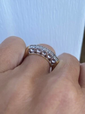 1.50Ct White Round Cut Moissanite Five Stone Engagement Band 14K Yellow Gold - Image 1 of 4