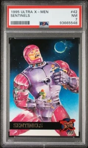 Marvel Fleer Ultra X-Men '95 Sentinels Trading Card #42 Embossed Gold Foil PSA 7 - Picture 1 of 3