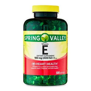 Spring Valley Vitamin E Dietary Supplement Softgels, 180 mg (400 IU), 500 Count - Picture 1 of 9
