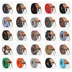 Mens Belt 1.3" Width Casual Stretch Woven Golf Belt for Men Jeans Elastic Belts - Picture 1 of 71