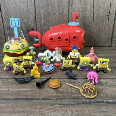SPONGEBOB SQUAREPANTS Action Figures + Vehicles Imaginext Toys Fisher-Price Lot - Image 1 of 4
