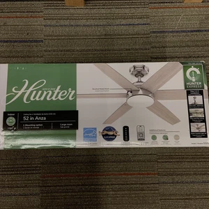 Hunter Anza 52” 6 Blade Ceiling Fan 53284 LED Light w/ Remote Brush Nickle. - Picture 1 of 1