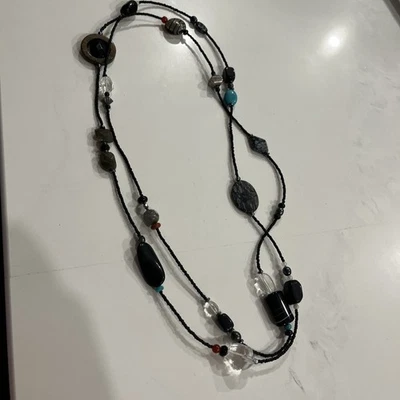 SILPADA Necklace Sterling Hematite Turquoise Pearl Obsidian Bronzite Boho N1967 - Image 1 of 4