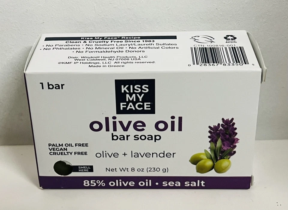 Оливковое масло лаванда батончик мыло Kiss My Face упаковка 12 шт. 8 унций U35B - Изображение 1 из 1