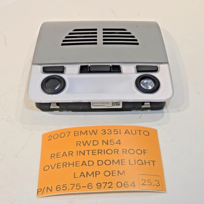 06-11 BMW 335i E90 LÁMPARA DE LUZ DOMO TECHO TRASERO 6 972 064 OEM Foto 1 de 4