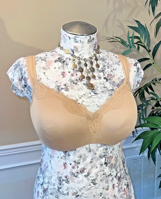 Cacique Intimates Lightly Lined U/Wire T-Shirt Bra W/Lace Trim Cafe Mocha Sz 40F - Image 1 of 4