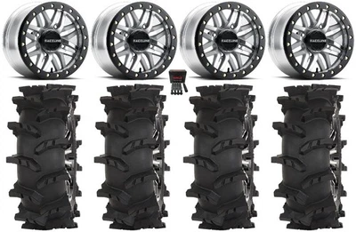 Raceline Ryno Bdlk 15" Wheels Mh 33" Outlaw Max Tires Can-Am Commander Maverick - Imagem 1 de 4