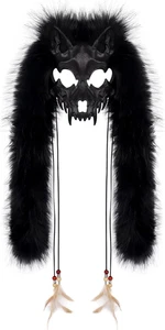 Maschera di lupo testa animale vichingo peloso copricapo guerriero lupo mannaro Halloween cosplay - Foto 1 di 12